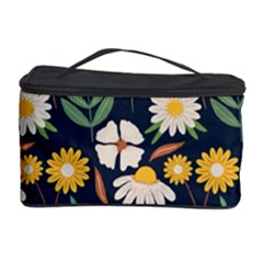 Flower Grey Pattern Floral Cosmetic Storage Case by Dutashop