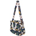 Flower Grey Pattern Floral Rope Handles Shoulder Strap Bag View1