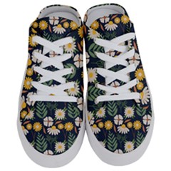 Flower Grey Pattern Floral Half Slippers by Dutashop