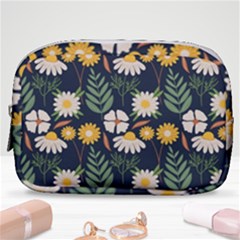 Flower Grey Pattern Floral Make Up Pouch (small) by Dutashop