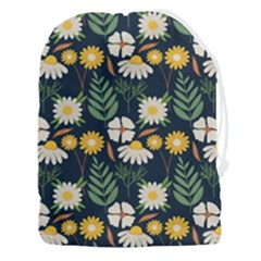 Flower Grey Pattern Floral Drawstring Pouch (3xl) by Dutashop