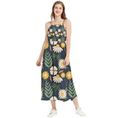 Flower Grey Pattern Floral Boho Sleeveless Summer Dress