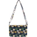 Flower Grey Pattern Floral Double Gusset Crossbody Bag View1