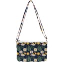 Flower Grey Pattern Floral Double Gusset Crossbody Bag View2