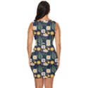 Flower Grey Pattern Floral Draped Bodycon Dress View4