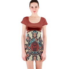 Skull Grateful Dead Phone Gratefuldead Short Sleeve Bodycon Dress by Sarkoni