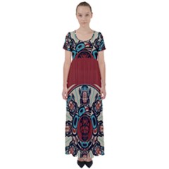 Skull Grateful Dead Phone Gratefuldead High Waist Short Sleeve Maxi Dress by Sarkoni