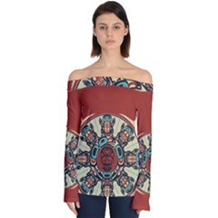 Skull Grateful Dead Phone Gratefuldead Off Shoulder Long Sleeve Top by Sarkoni