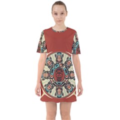 Skull Grateful Dead Phone Gratefuldead Sixties Short Sleeve Mini Dress by Sarkoni