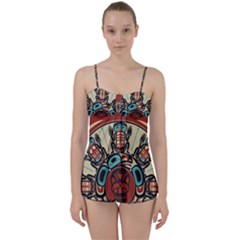 Skull Grateful Dead Phone Gratefuldead Babydoll Tankini Set by Sarkoni