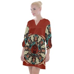 Skull Grateful Dead Phone Gratefuldead Open Neck Shift Dress by Sarkoni