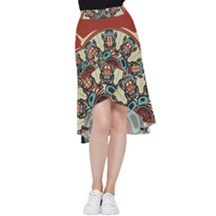 Skull Grateful Dead Phone Gratefuldead Frill Hi Low Chiffon Skirt by Sarkoni