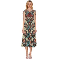 Skull Grateful Dead Phone Gratefuldead V-neck Drawstring Shoulder Sleeveless Maxi Dress by Sarkoni