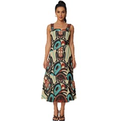 Skull Grateful Dead Phone Gratefuldead Square Neckline Tiered Midi Dress by Sarkoni