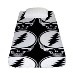 Black And White Deadhead Grateful Dead Steal Your Face Pattern Fitted Sheet (single Size) by Sarkoni