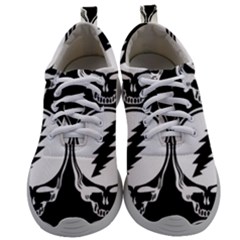 Black And White Deadhead Grateful Dead Steal Your Face Pattern Mens Athletic Shoes by Sarkoni