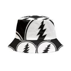 Black And White Deadhead Grateful Dead Steal Your Face Pattern Inside Out Bucket Hat by Sarkoni