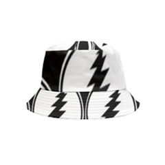 Black And White Deadhead Grateful Dead Steal Your Face Pattern Inside Out Bucket Hat (kids) by Sarkoni