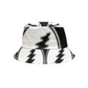 Black And White Deadhead Grateful Dead Steal Your Face Pattern Inside Out Bucket Hat (Kids) View2