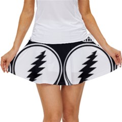 Black And White Deadhead Grateful Dead Steal Your Face Pattern Women s Skort by Sarkoni