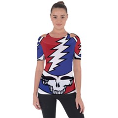 Grateful Dead Shoulder Cut Out Short Sleeve Top by Sarkoni