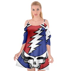 Grateful Dead Cutout Spaghetti Strap Chiffon Dress by Sarkoni