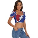 Grateful Dead Short Sleeve Square Neckline Crop Top  View3