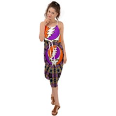 Gratefuldead Grateful Dead Pattern Waist Tie Cover Up Chiffon Dress by Sarkoni