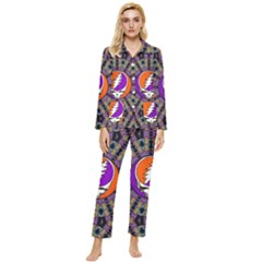 Gratefuldead Grateful Dead Pattern Womens  Long Sleeve Velvet Pocket Pajamas Set by Sarkoni