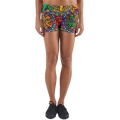 Grateful Dead Pattern Yoga Shorts