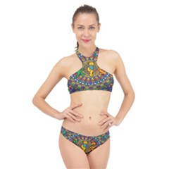 Grateful Dead Pattern High Neck Bikini Set