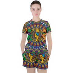 Grateful Dead Pattern Women s T-Shirt and Shorts Set