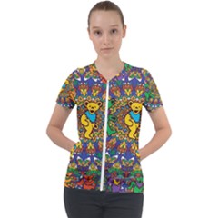 Grateful Dead Pattern Short Sleeve Zip Up Jacket