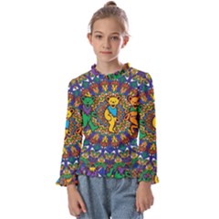 Grateful Dead Pattern Kids  Frill Detail T-Shirt