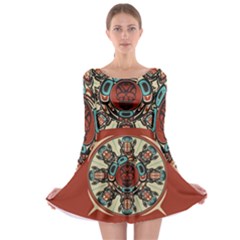 Grateful-dead-pacific-northwest-cover Long Sleeve Skater Dress by Sarkoni