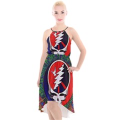 Grateful Dead - High-low Halter Chiffon Dress  by Sarkoni