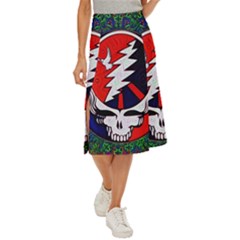 Grateful Dead - Midi Panel Skirt by Sarkoni