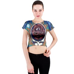 Grateful-dead-ahead-of-their-time Crew Neck Crop Top by Sarkoni