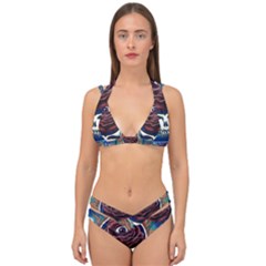 Grateful-dead-ahead-of-their-time Double Strap Halter Bikini Set by Sarkoni