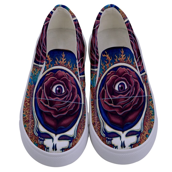 Grateful-dead-ahead-of-their-time Kids  Canvas Slip Ons