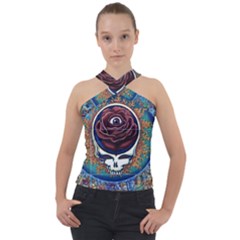 Grateful-dead-ahead-of-their-time Cross Neck Velour Top