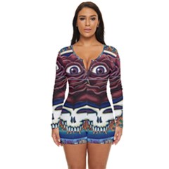 Grateful-dead-ahead-of-their-time Long Sleeve Boyleg Swimsuit by Sarkoni