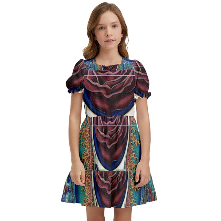 Grateful-dead-ahead-of-their-time Kids  Puff Sleeved Dress