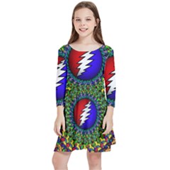 Grateful Dead Kids  Quarter Sleeve Skater Dress by Sarkoni