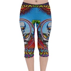 Grateful Dead Wallpapers Velvet Capri Leggings 