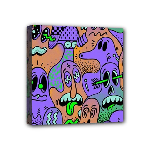 Trippy Aesthetic Halloween Mini Canvas 4  X 4  (stretched) by Sarkoni