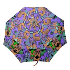 Trippy Aesthetic Halloween Folding Umbrellas by Sarkoni