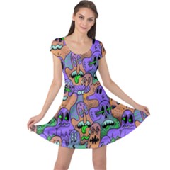 Trippy Aesthetic Halloween Cap Sleeve Dress by Sarkoni