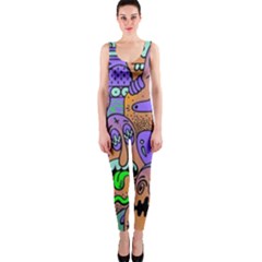 Trippy Aesthetic Halloween One Piece Catsuit by Sarkoni