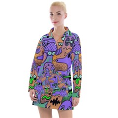 Trippy Aesthetic Halloween Women s Long Sleeve Casual Dress by Sarkoni